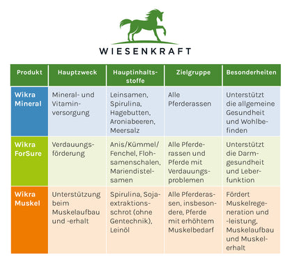 Natürliches Zusatzfutter für Pferde – Wikra ForSure bei Kotwasser